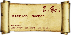 Dittrich Zsombor névjegykártya